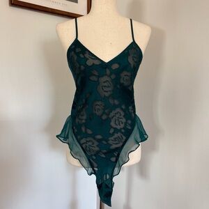 Burnout Velvet Vintage Victoria's Secret Body Suit